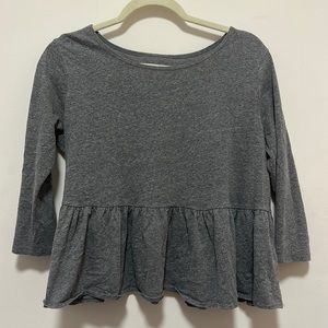 We the Free boxy grey 3/4 sleeve cotton shirt free people